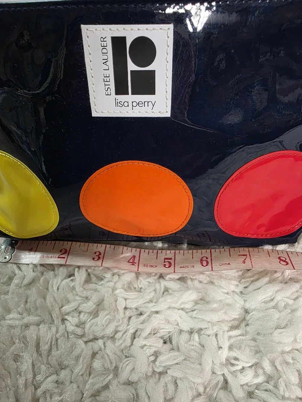 Estee Lauder Lisa Perry, Black Patent Makeup Bag